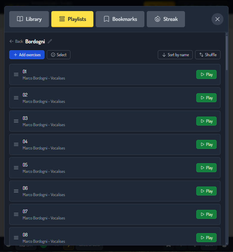 Practice.farm Playlists Interface