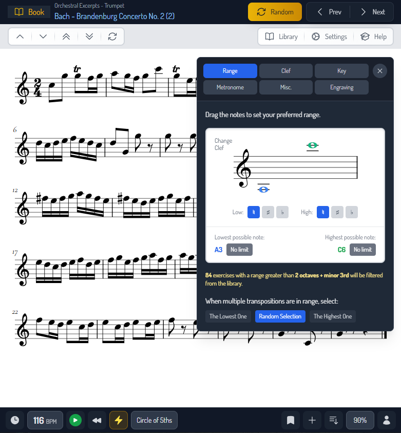 Practice.farm Transposition Interface